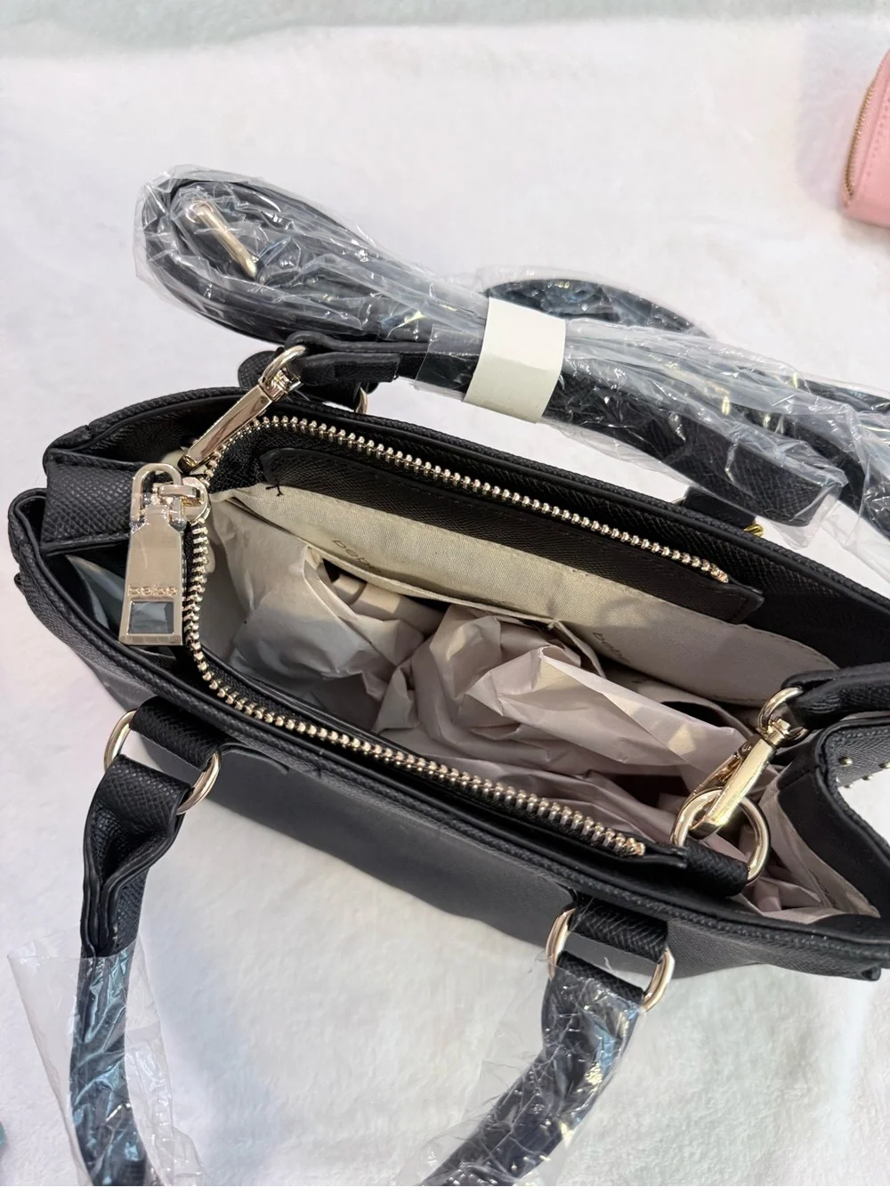 bebe Black Studded Mini Satchel